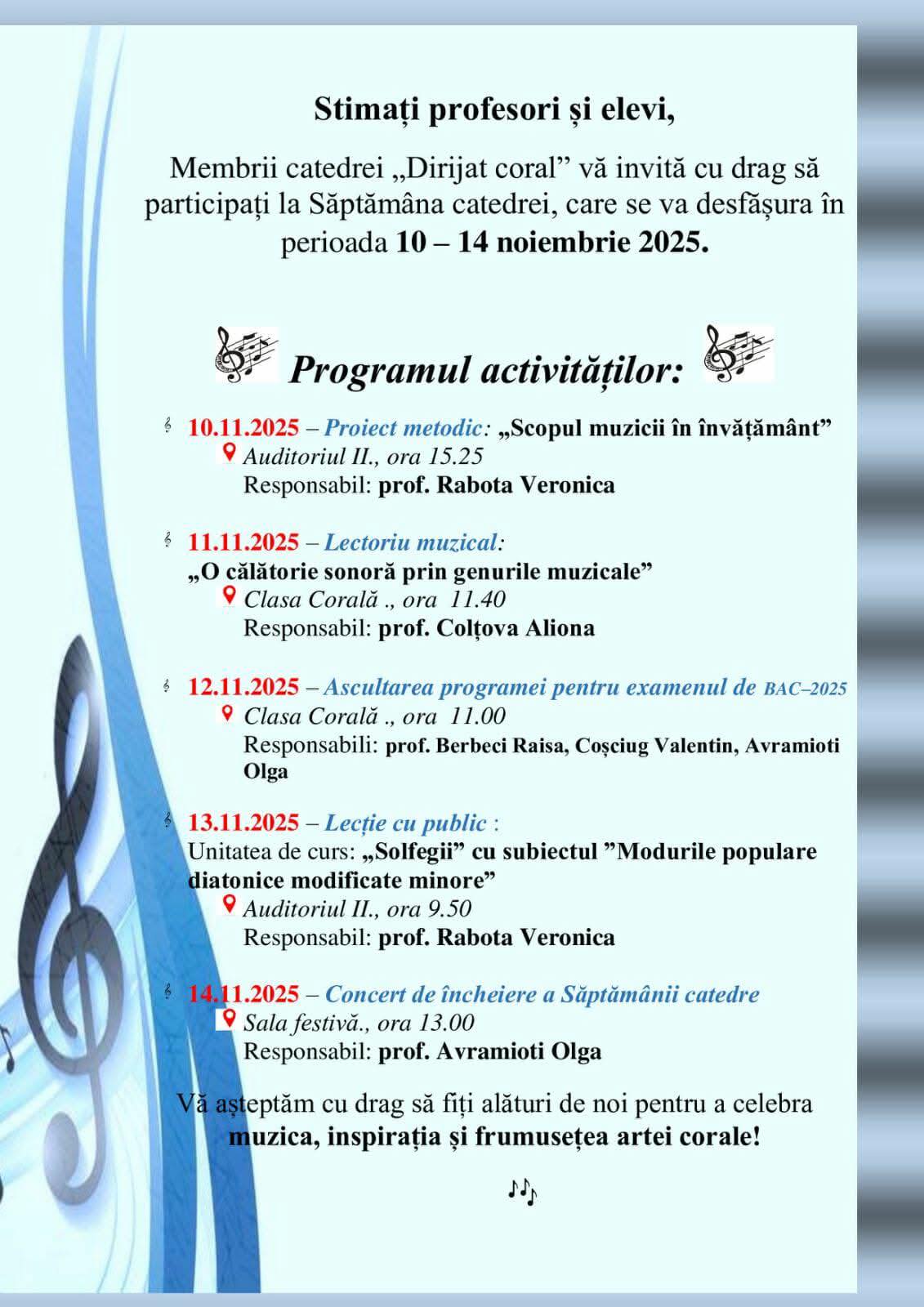 Săptămâna catedrei „Dirijat coral”